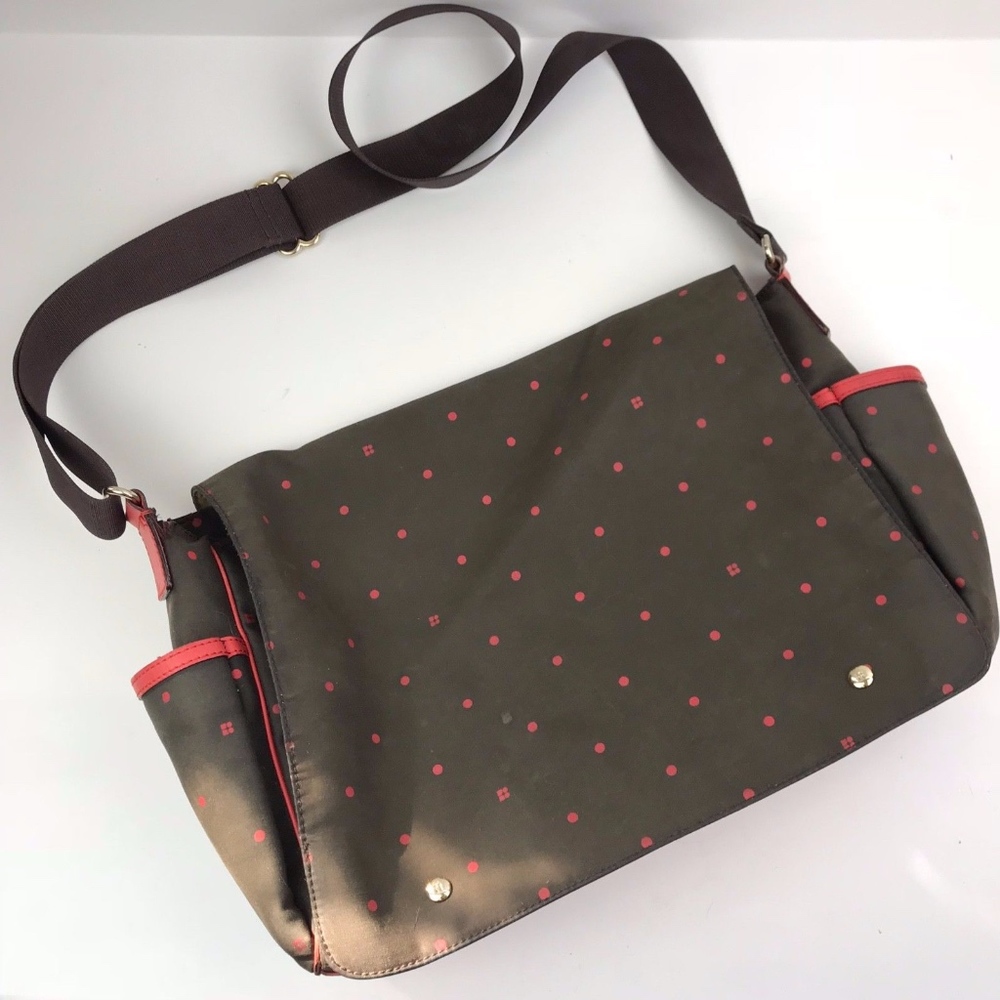 Kate Spade NY Brown Polka Dot Flap Diaper Bag